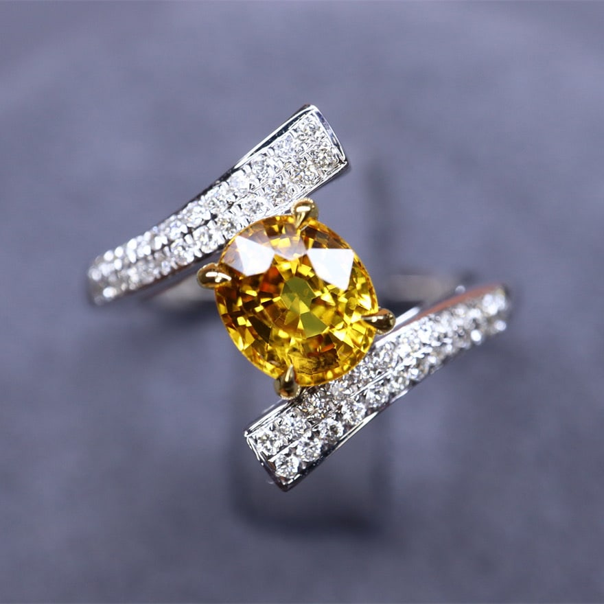 14k Gold 1.45 Ctw Natural Sapphire & Diamond Ring - 4