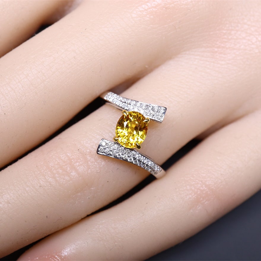 14k Gold 1.45 Ctw Natural Sapphire & Diamond Ring - 7