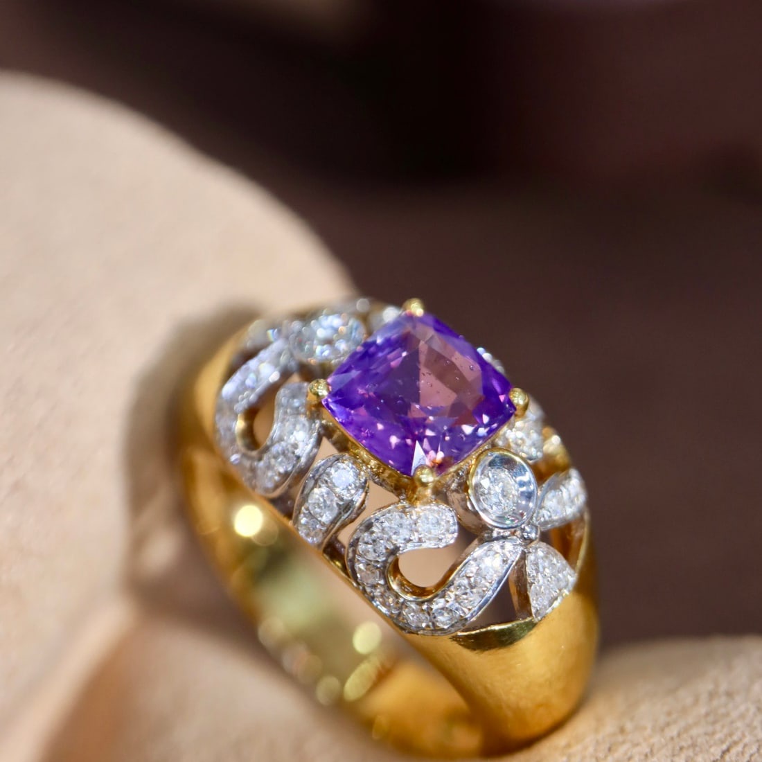 14k Gold 1.59 Ctw Natural Sapphire & Diamond Ring - 2