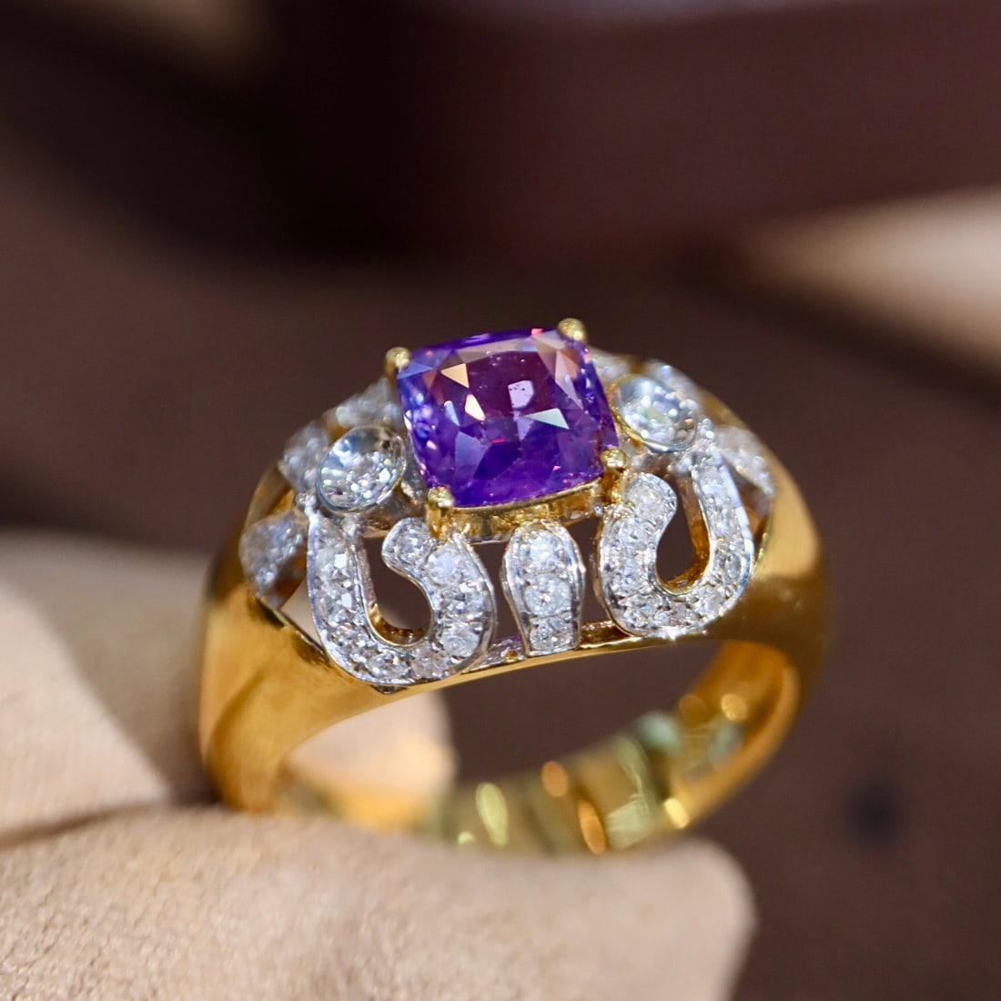 14k Gold 1.59 Ctw Natural Sapphire & Diamond Ring - 4