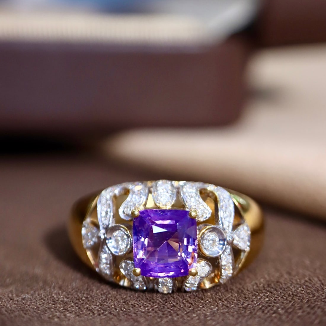 14k Gold 1.59 Ctw Natural Sapphire & Diamond Ring - 5