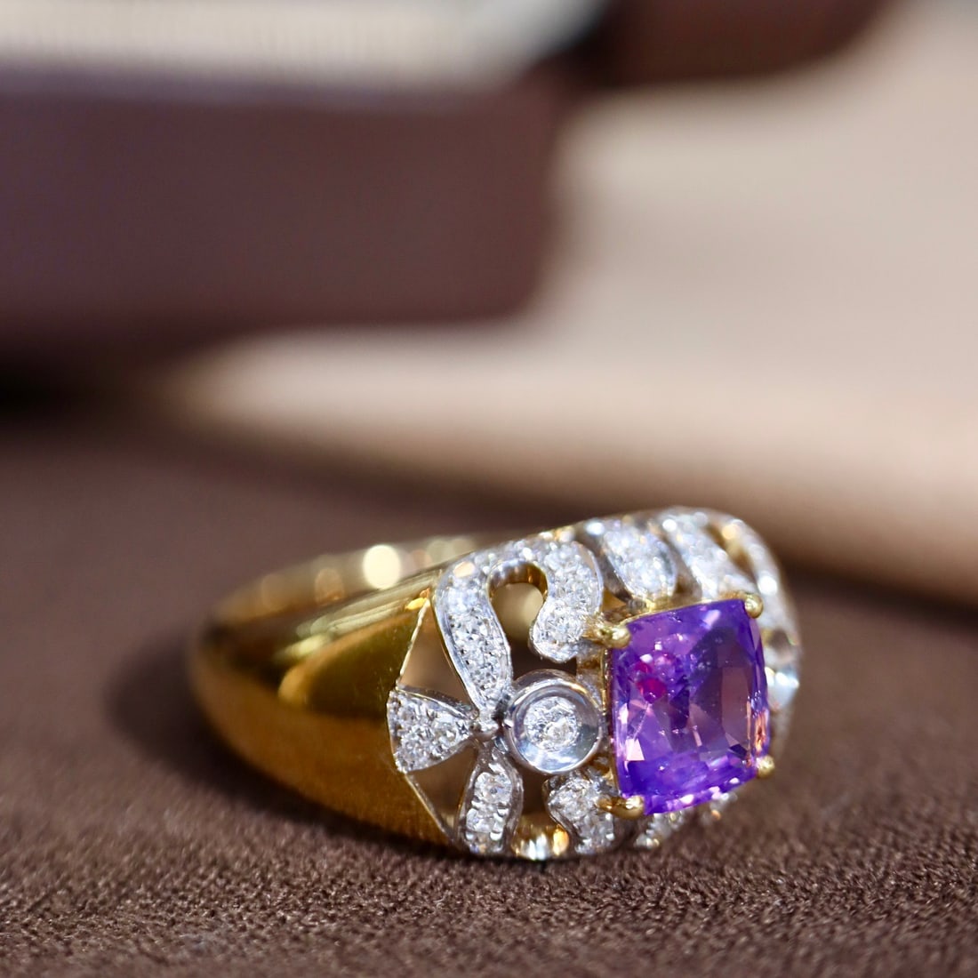 14k Gold 1.59 Ctw Natural Sapphire & Diamond Ring - 6