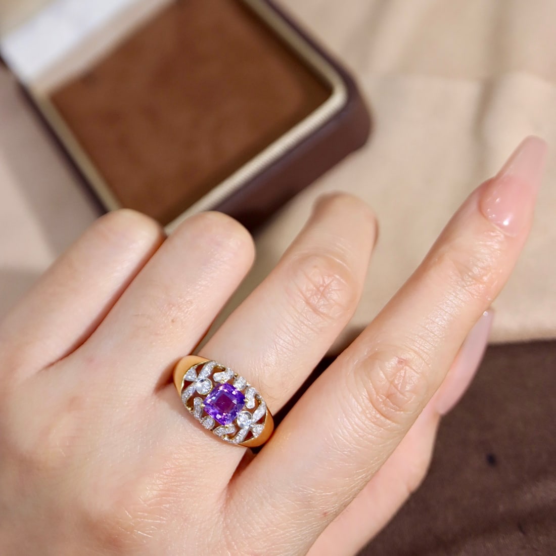 14k Gold 1.59 Ctw Natural Sapphire & Diamond Ring - 8