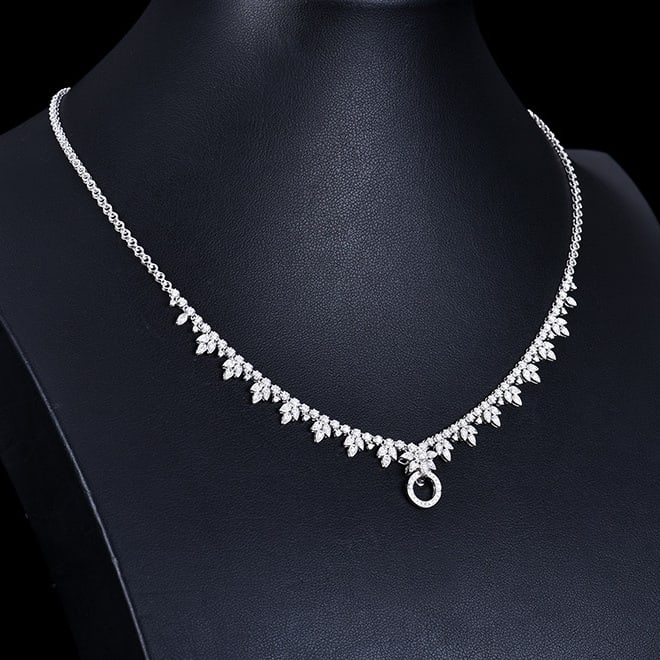 14k Gold 1.08 Ct Natural H Diamond Necklace - 3