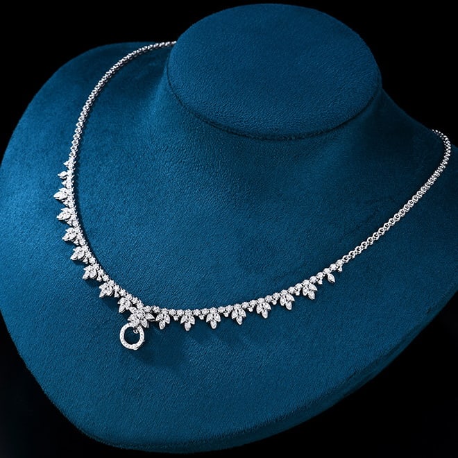 14k Gold 1.08 Ct Natural H Diamond Necklace - 4