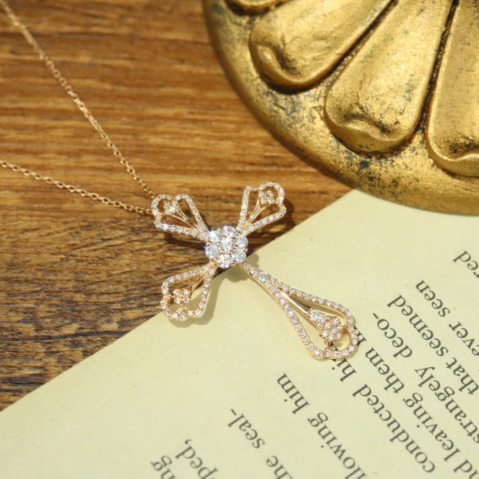 14k Gold 0.80 Ct Natural H Diamond Pendant( Without Chain ) - 2