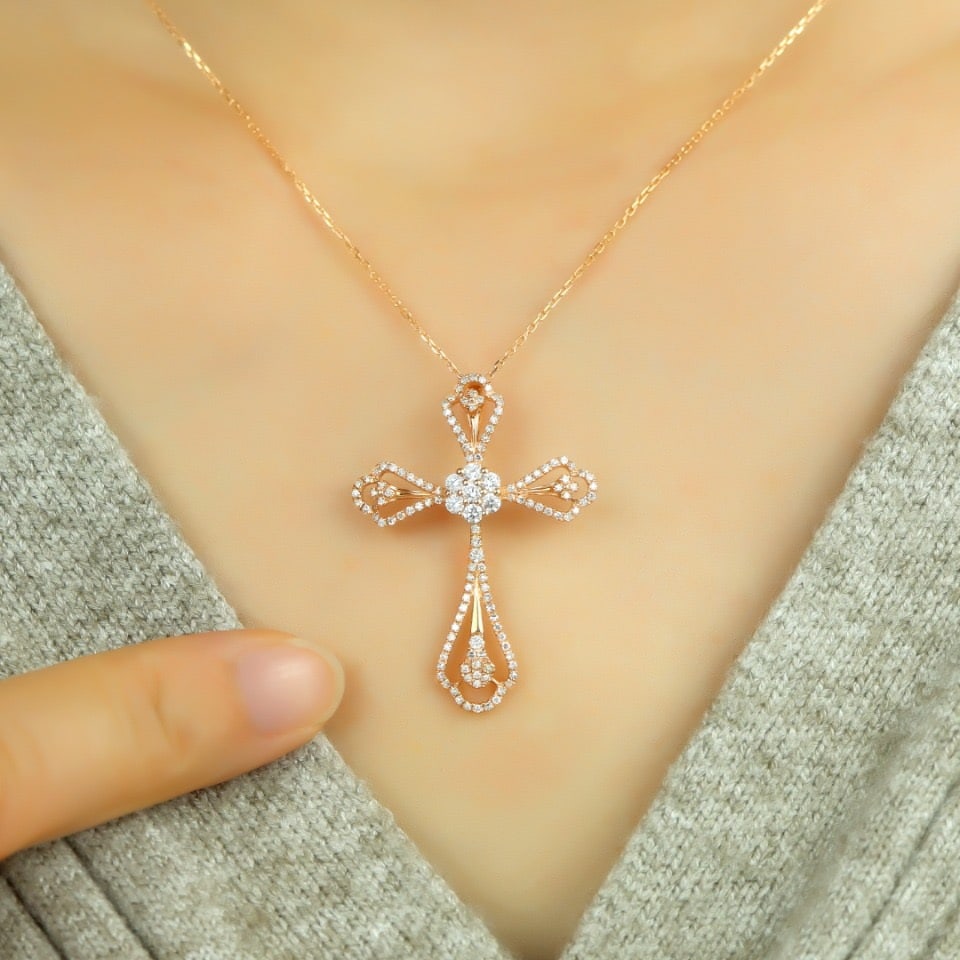 14k Gold 0.80 Ct Natural H Diamond Pendant( Without Chain ) - 5