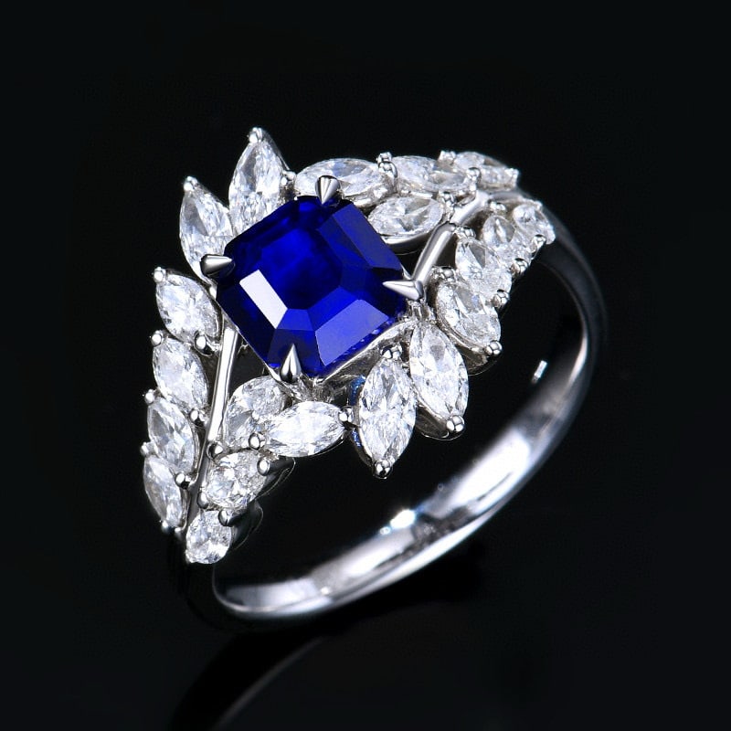 14k Gold 2.87 Ctw Natural Sapphire & Diamond Ring - 4