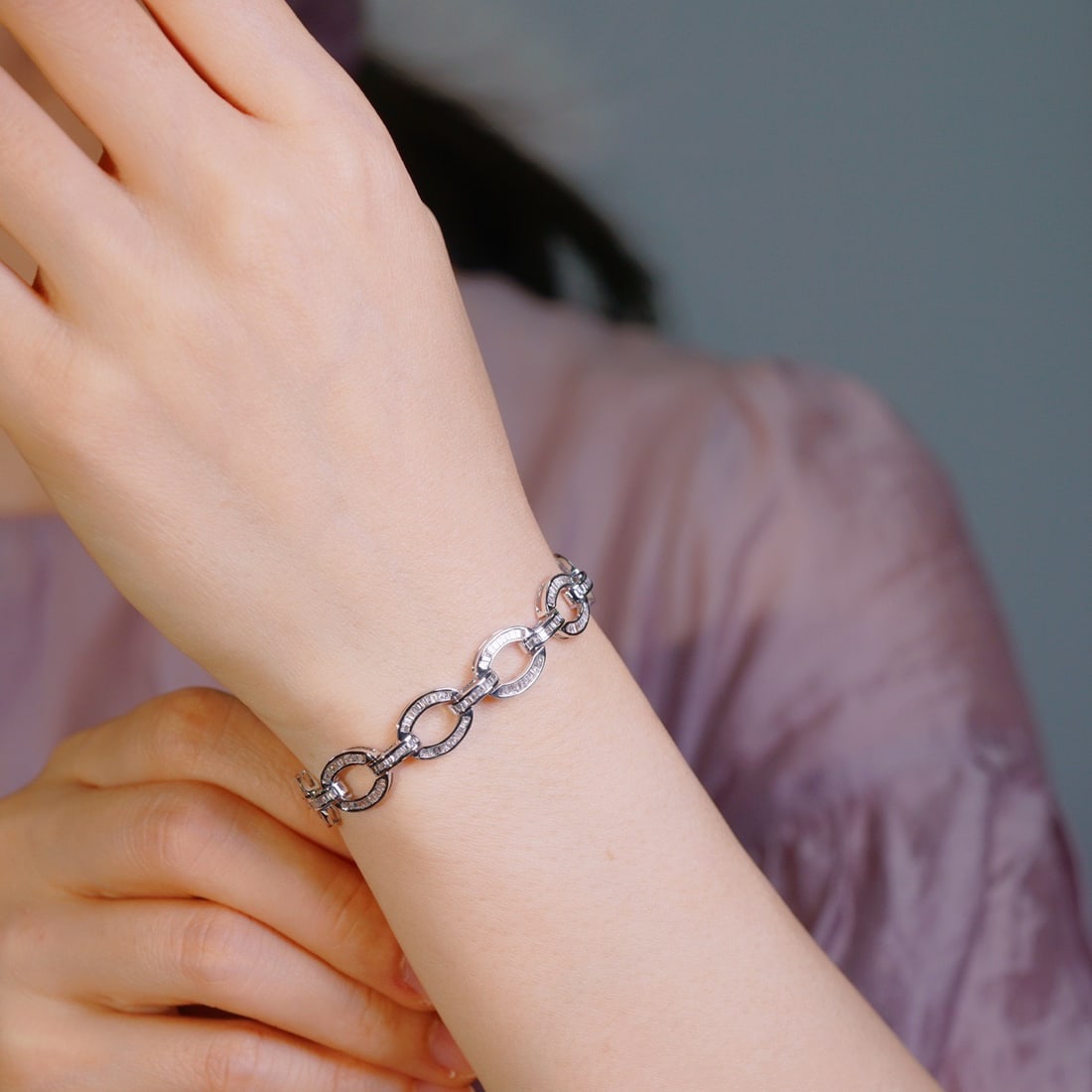 14k Gold 2.10 Ct Natural H Diamond Bracelet - 2