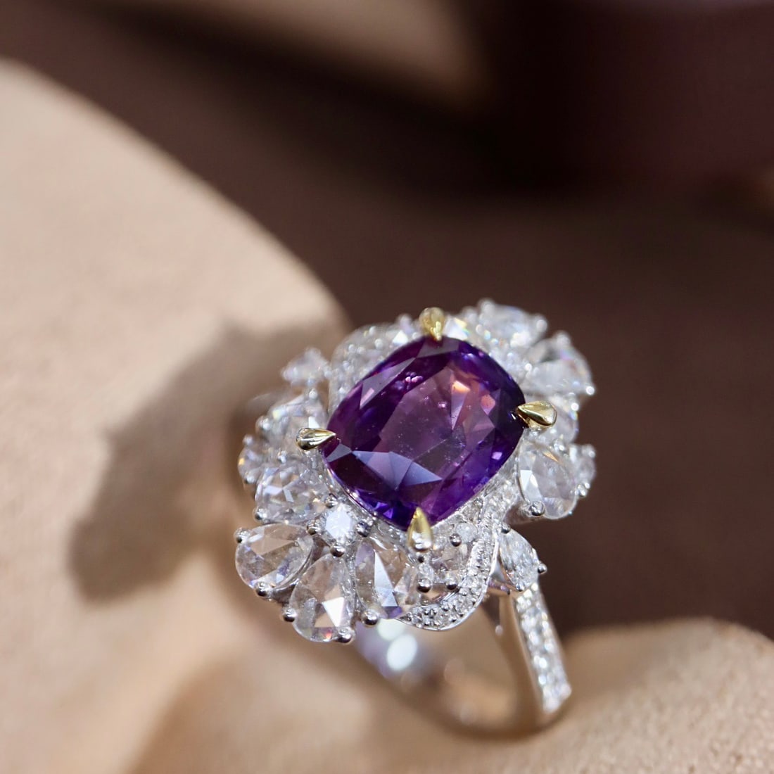 14k Gold 3.38 Ctw Natural Sapphire & Diamond Ring - 2