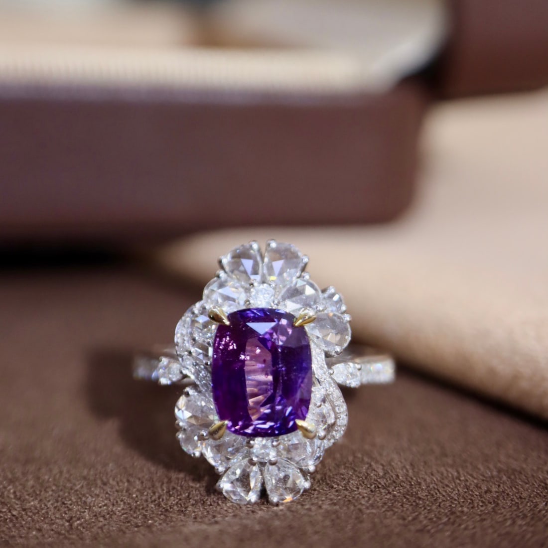 14k Gold 3.38 Ctw Natural Sapphire & Diamond Ring - 5