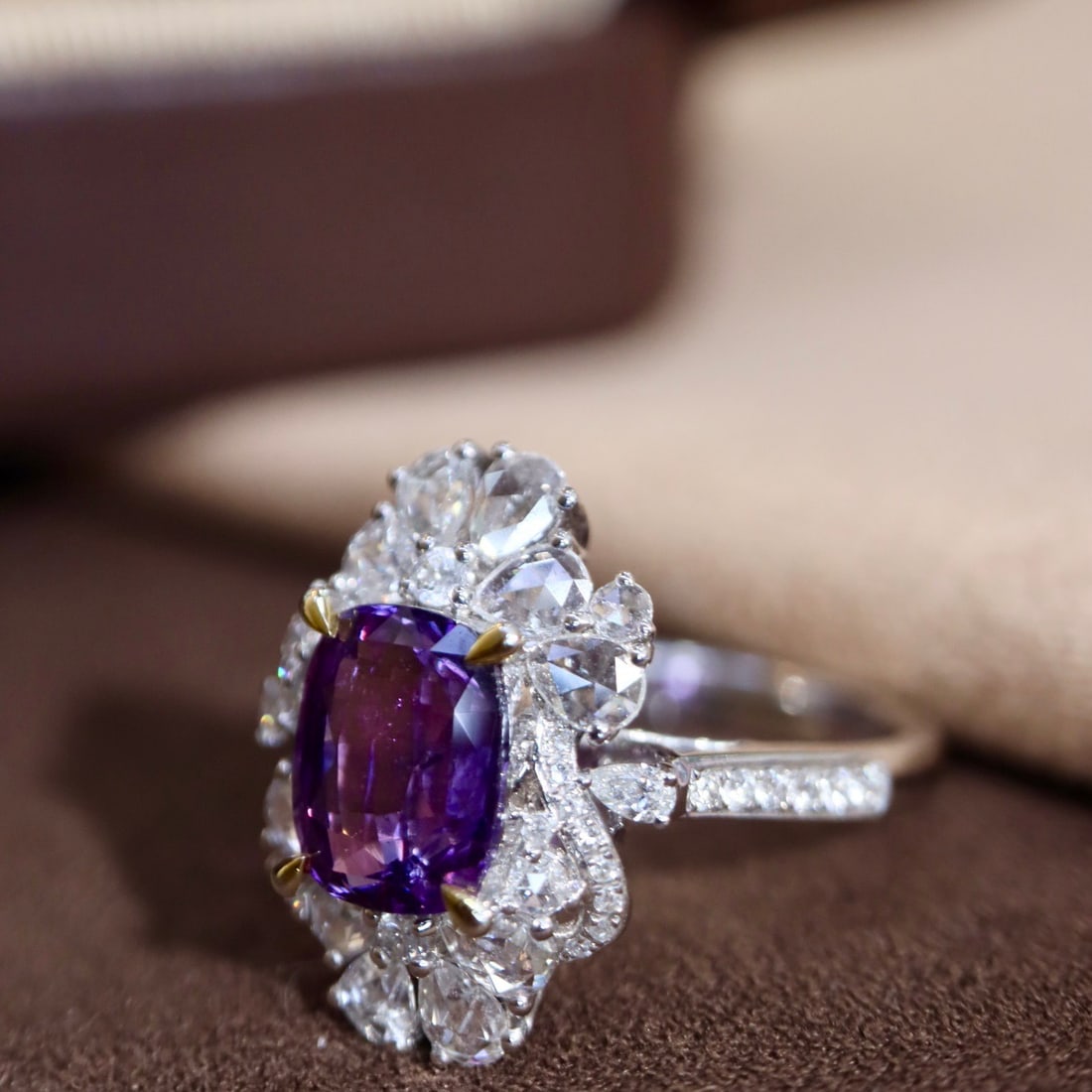 14k Gold 3.38 Ctw Natural Sapphire & Diamond Ring - 7
