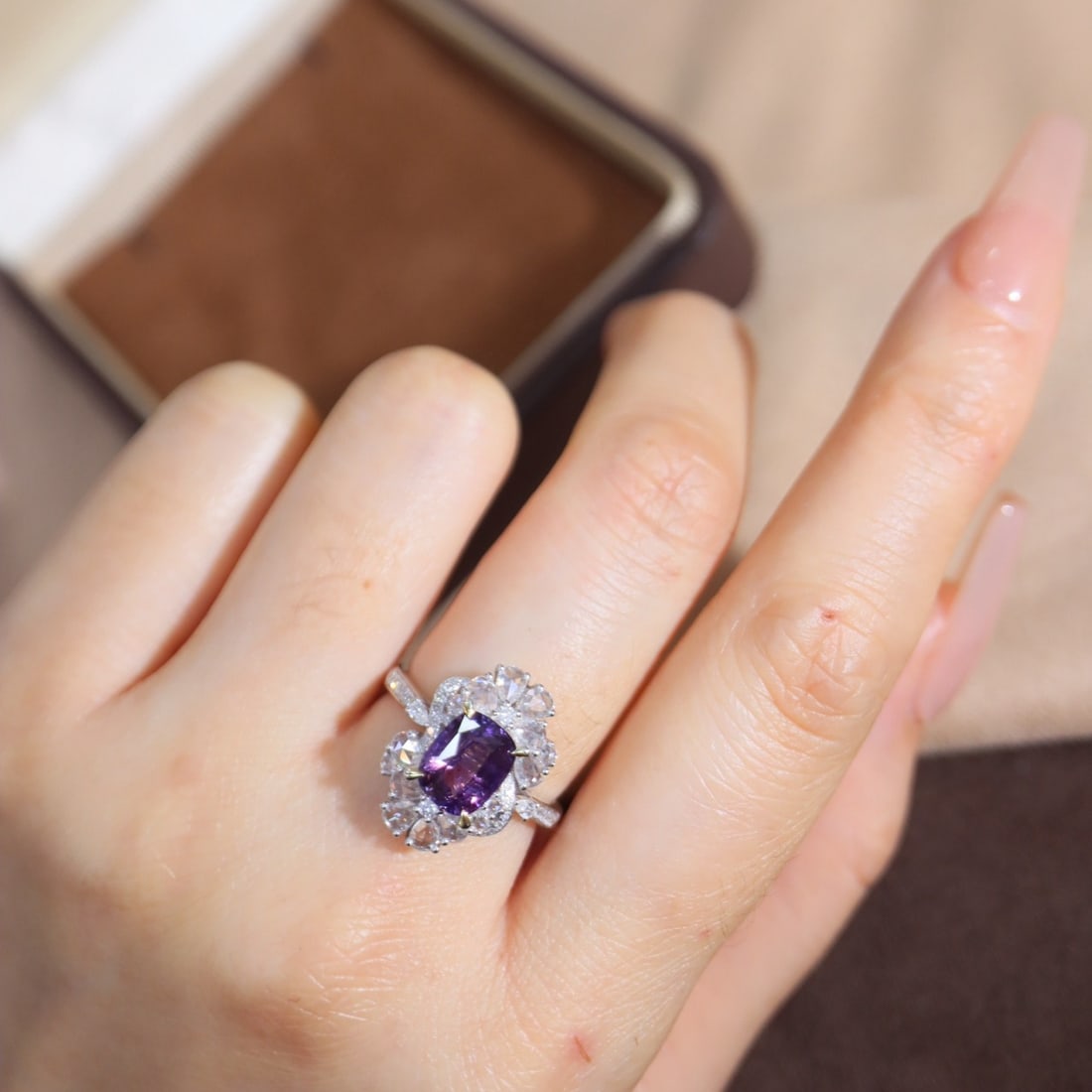 14k Gold 3.38 Ctw Natural Sapphire & Diamond Ring - 8