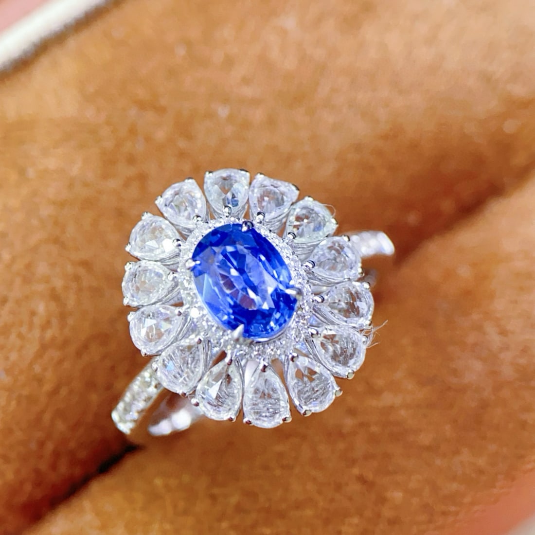 14k Gold 2.32 Ctw Natural Sapphire & Sapphire Ring - 2