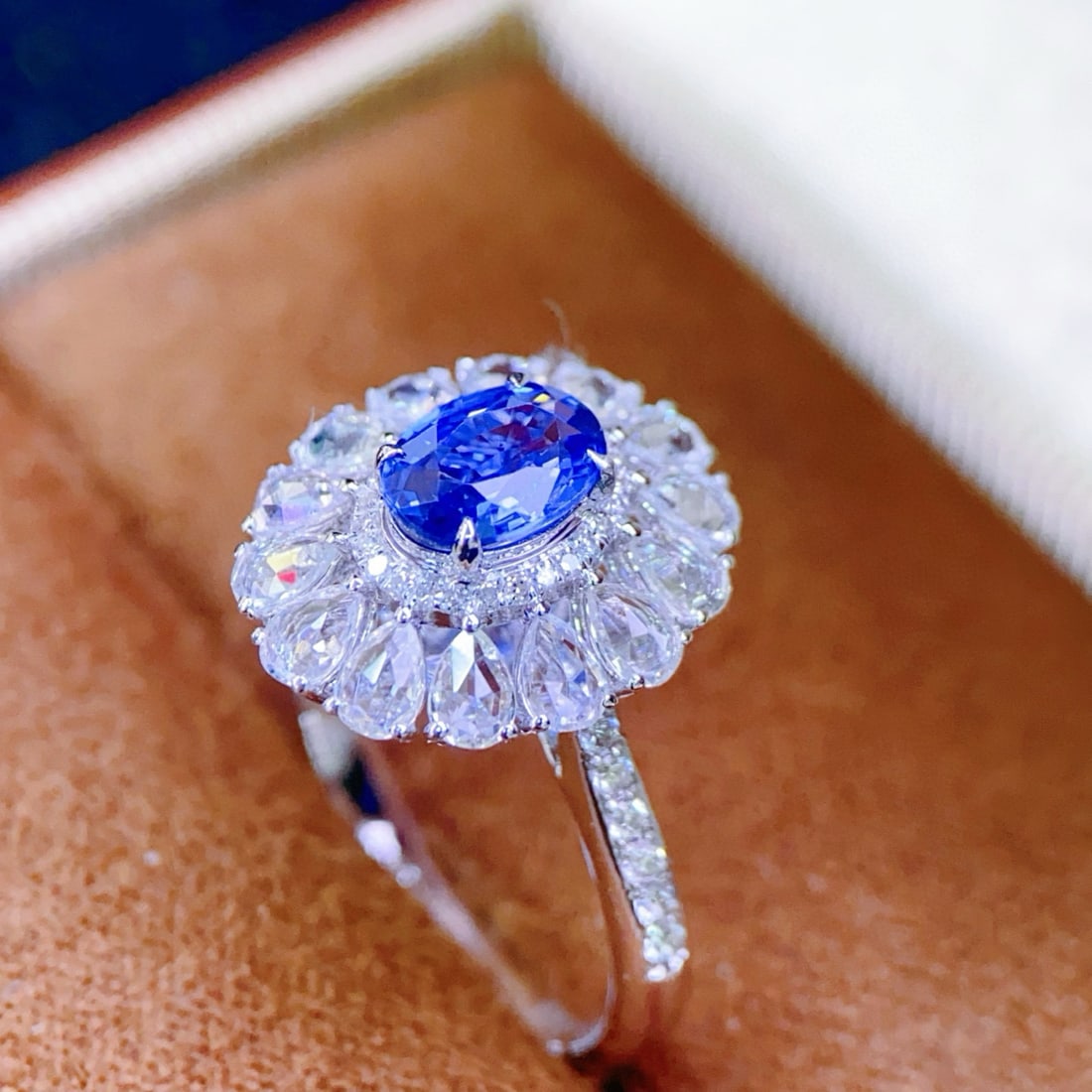 14k Gold 2.32 Ctw Natural Sapphire & Sapphire Ring - 5