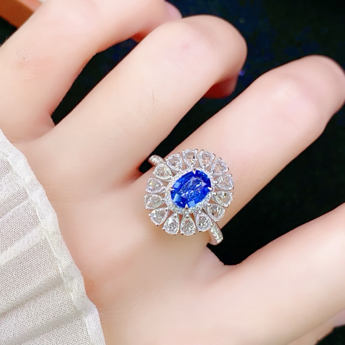 14k Gold 2.32 Ctw Natural Sapphire & Sapphire Ring - 6