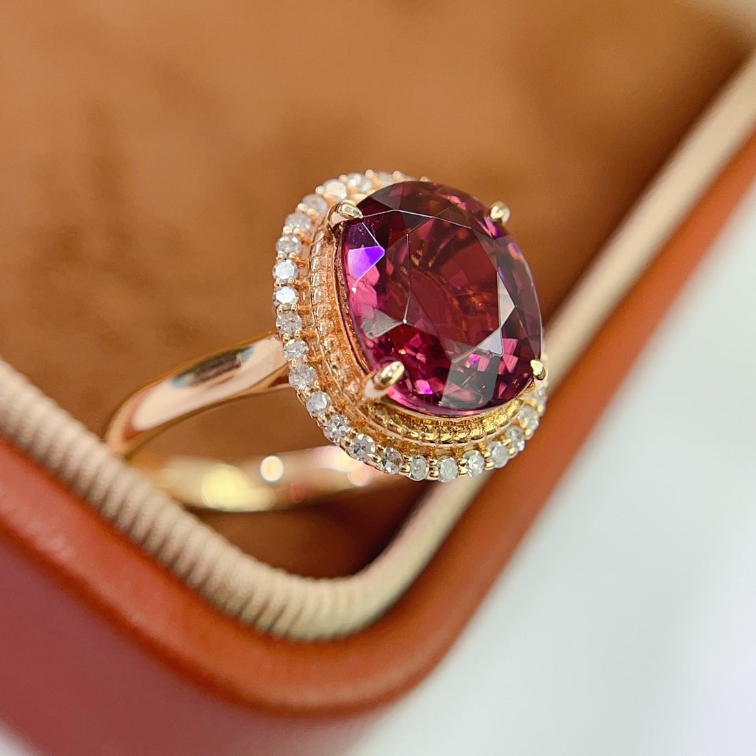14k Gold 3.45 Ct Natural Tourmaline & Diamond Ring - 2