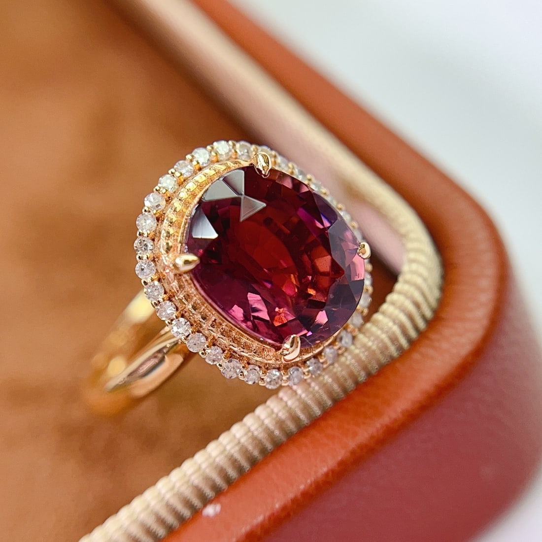 14k Gold 3.45 Ct Natural Tourmaline & Diamond Ring - 3