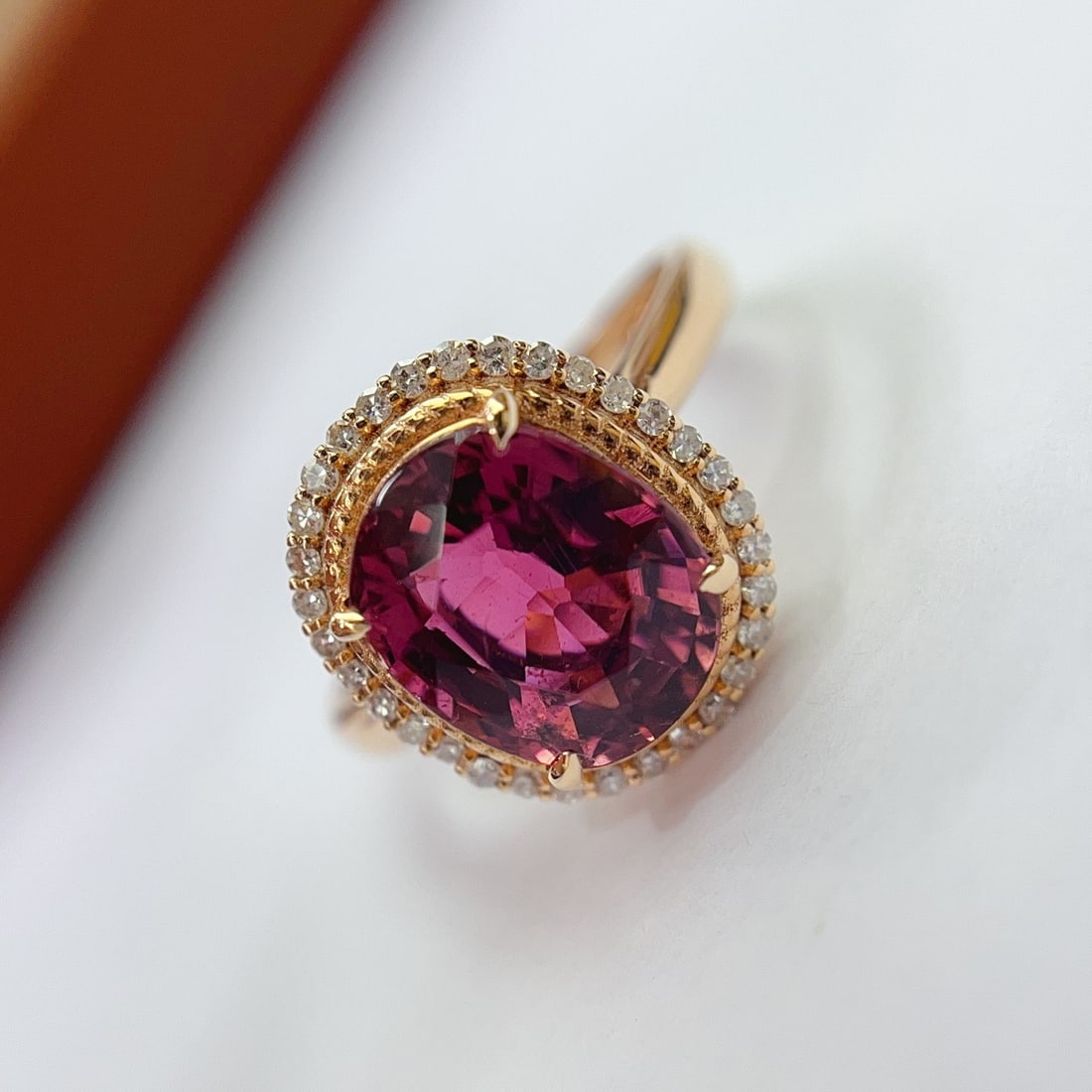 14k Gold 3.45 Ct Natural Tourmaline & Diamond Ring - 5