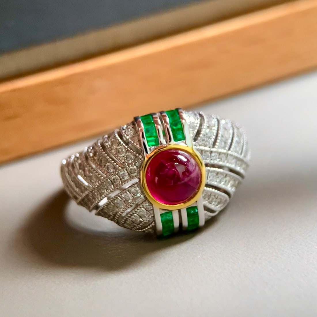 14k Gold 1.56 Ctw Natural Ruby & Diamond Ring - 2