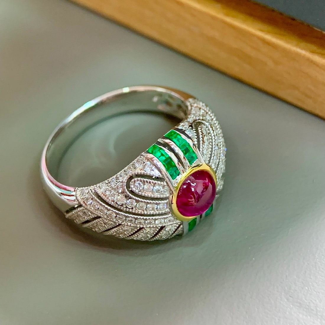 14k Gold 1.56 Ctw Natural Ruby & Diamond Ring - 3
