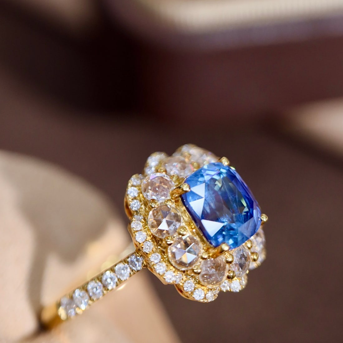 14k Gold 2.74 Ctw Natural Sapphire & Sapphire Ring - 3