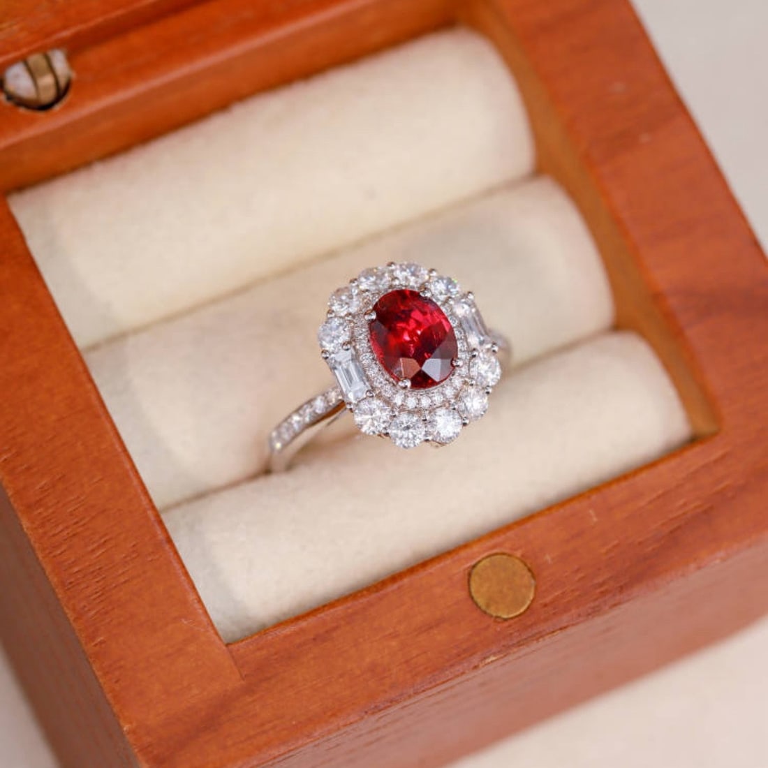 14k Gold 2.89 Ctw Natural Ruby & Diamond Ring/pendant( Without Chain ) (1 of 9)