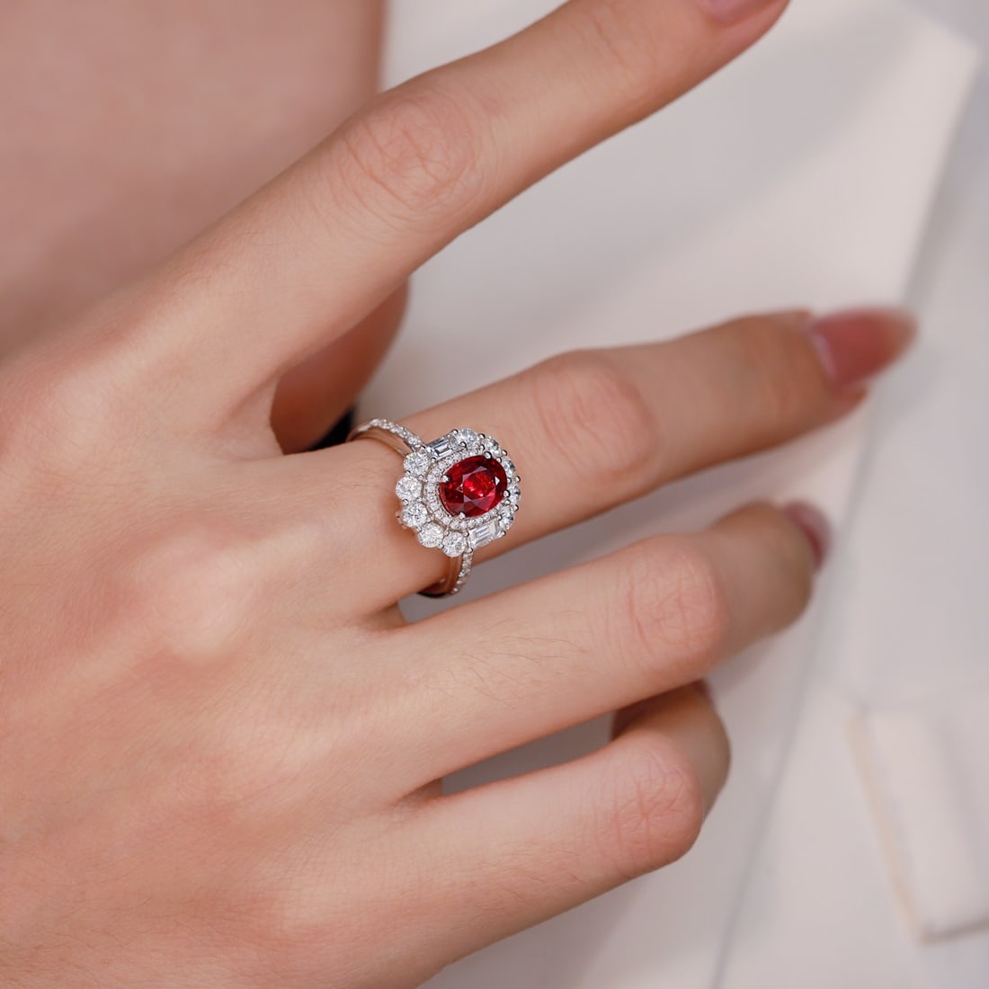 14k Gold 2.89 Ctw Natural Ruby & Diamond Ring/pendant( Without Chain ) - 2