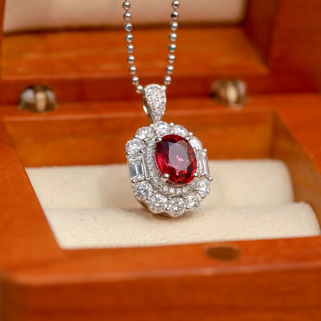 14k Gold 2.89 Ctw Natural Ruby & Diamond Ring/pendant( Without Chain ) - 4