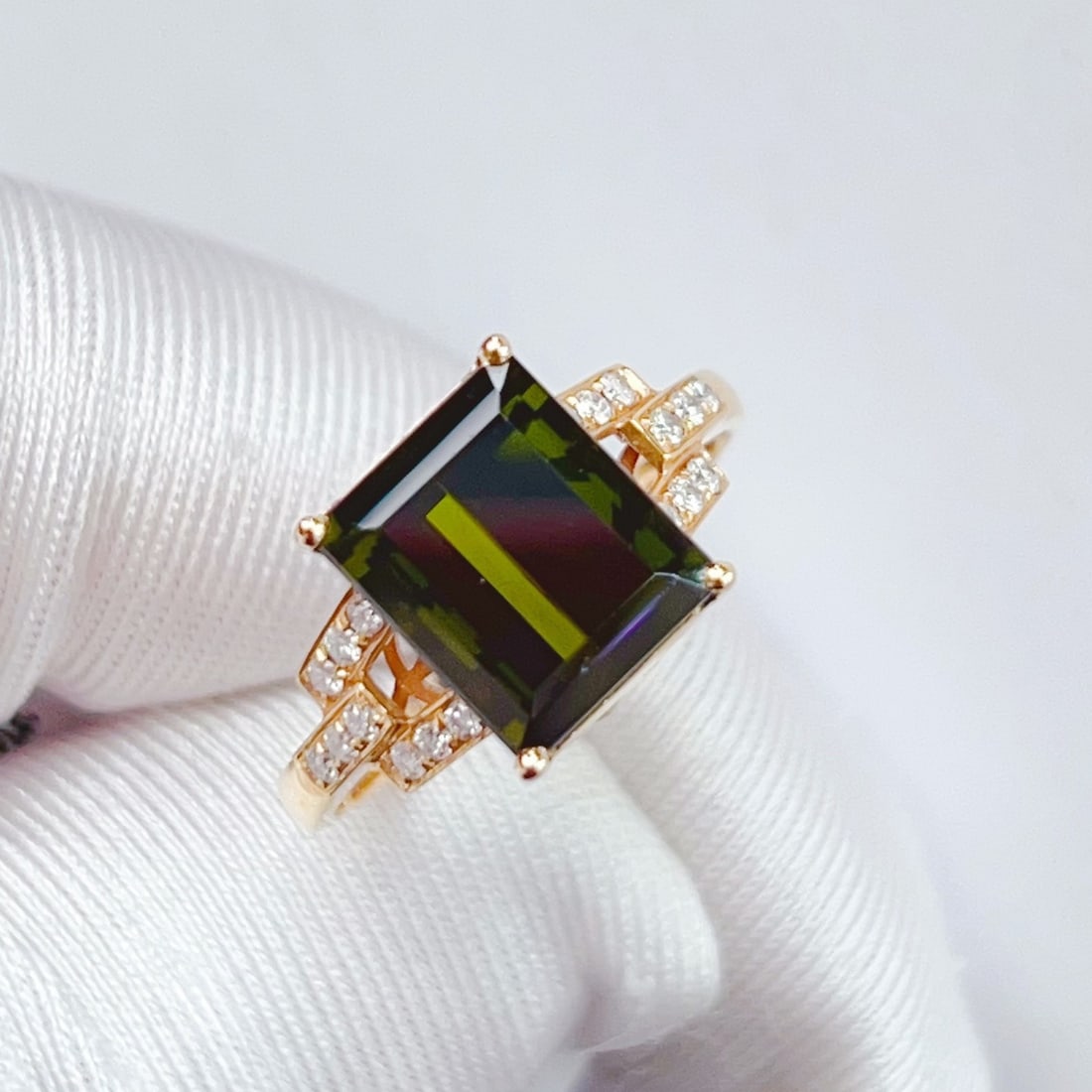 14k Gold 3.87 Ctw Natural Tourmaline & Diamond Ring - 3