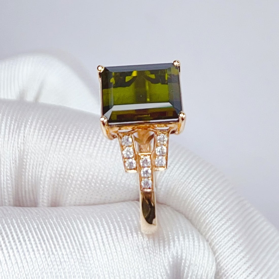 14k Gold 3.87 Ctw Natural Tourmaline & Diamond Ring - 4