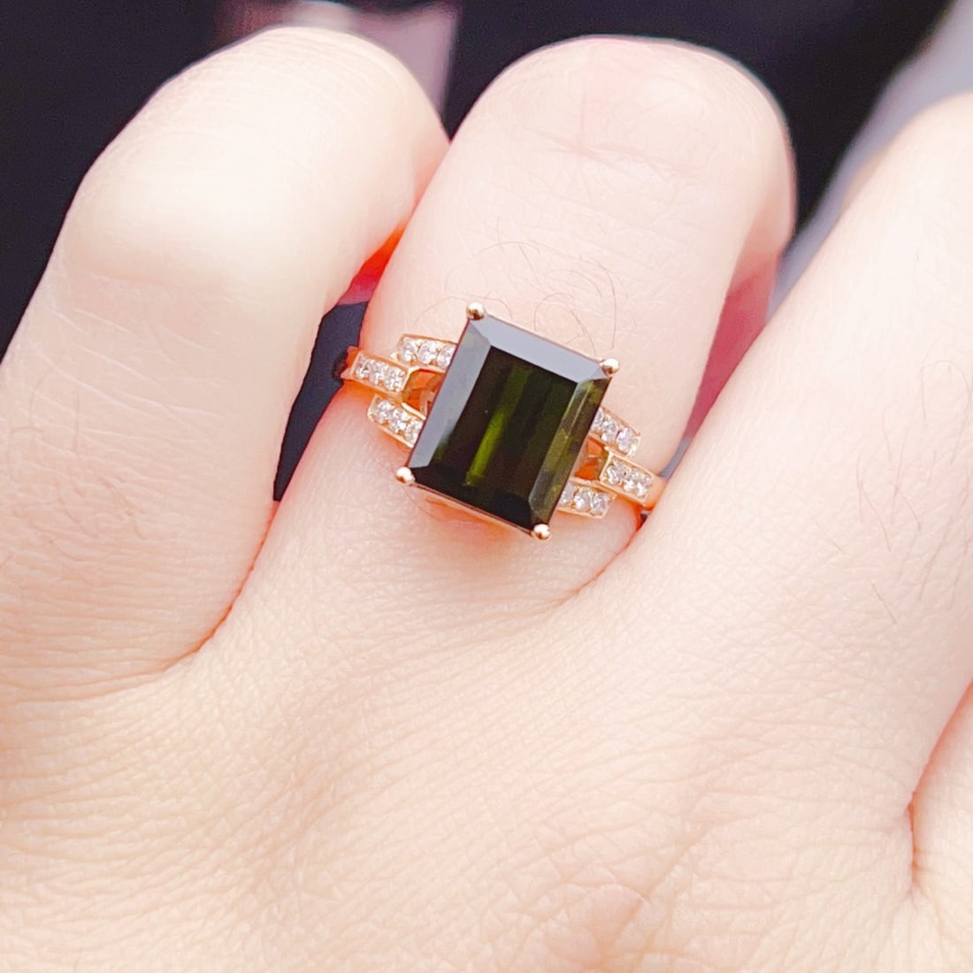 14k Gold 3.87 Ctw Natural Tourmaline & Diamond Ring - 5