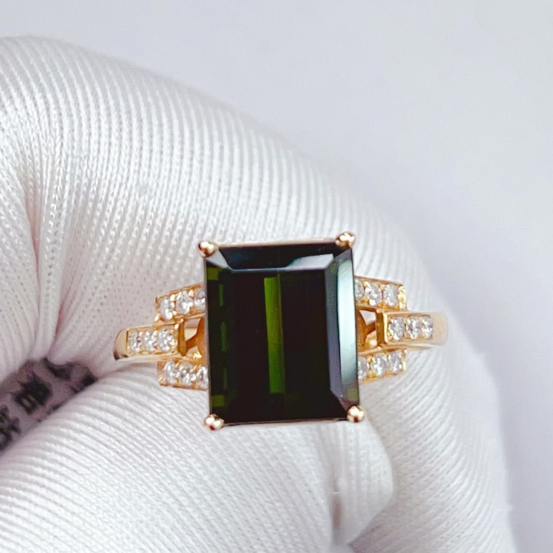 14k Gold 3.87 Ctw Natural Tourmaline & Diamond Ring - 6
