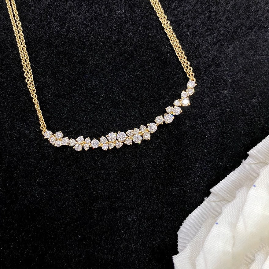14k Gold 0.7 Ct Natural H Diamond Necklace: Ref:231092101 // gold content:14k gold // main gemstone:diamond // shape:round // carat weight:0. 7ct // clarity grade:vs-si // color:h // treatment:natural // cut grade:g // Condition: New Low
