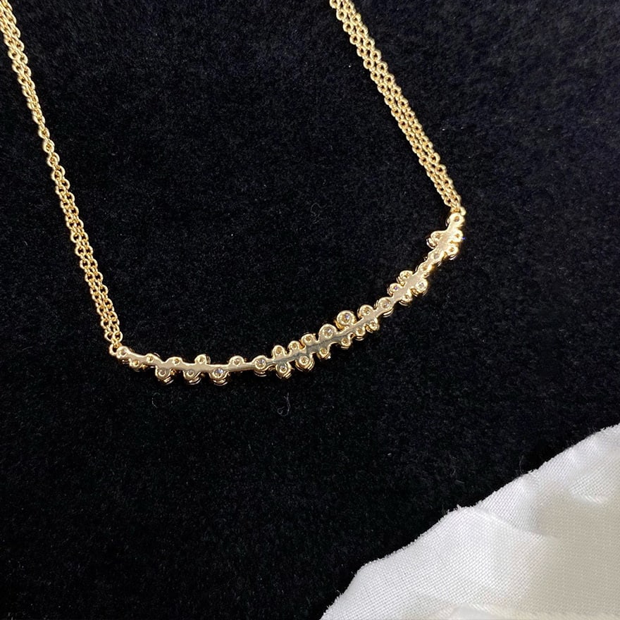 14k Gold 0.7 Ct Natural H Diamond Necklace - 3
