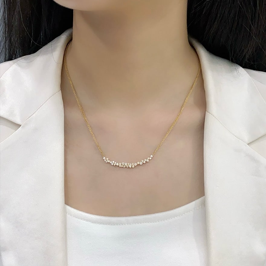14k Gold 0.7 Ct Natural H Diamond Necklace - 5