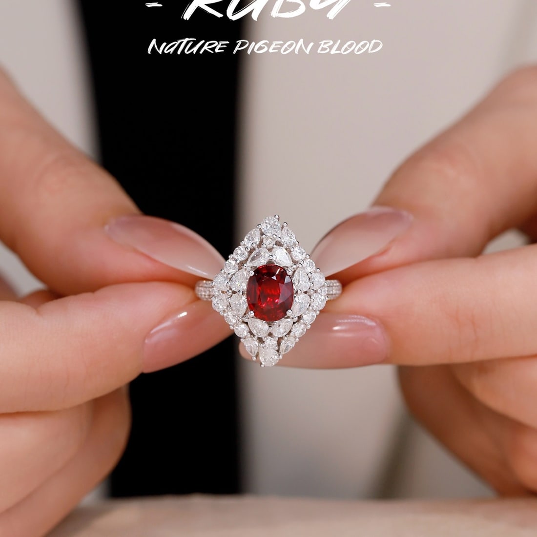 14k Gold 3.29 Ctw Natural Ruby & Diamond Ring: Ref:231092105 // gold content:14k gold // ring size:7. 25us // // main gemstone:ruby // shape:oval // carat weight:1. 71ct // color:pigeonblood red // treatment:natural // // adjacent gemstone 2 : dia