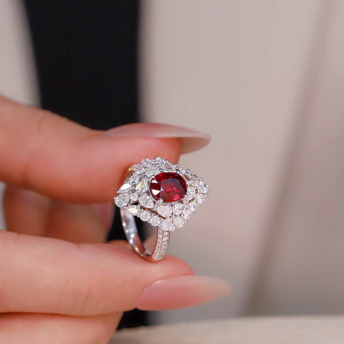 14k Gold 3.29 Ctw Natural Ruby & Diamond Ring - 3