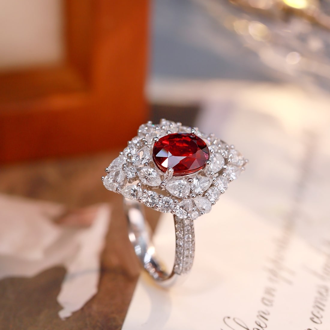 14k Gold 3.29 Ctw Natural Ruby & Diamond Ring - 6