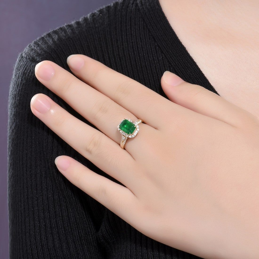 14k Gold 3.09 Ctw Vivid Green Natural Emerald & Diamond Ring/pendant( Without Chain ) - 9