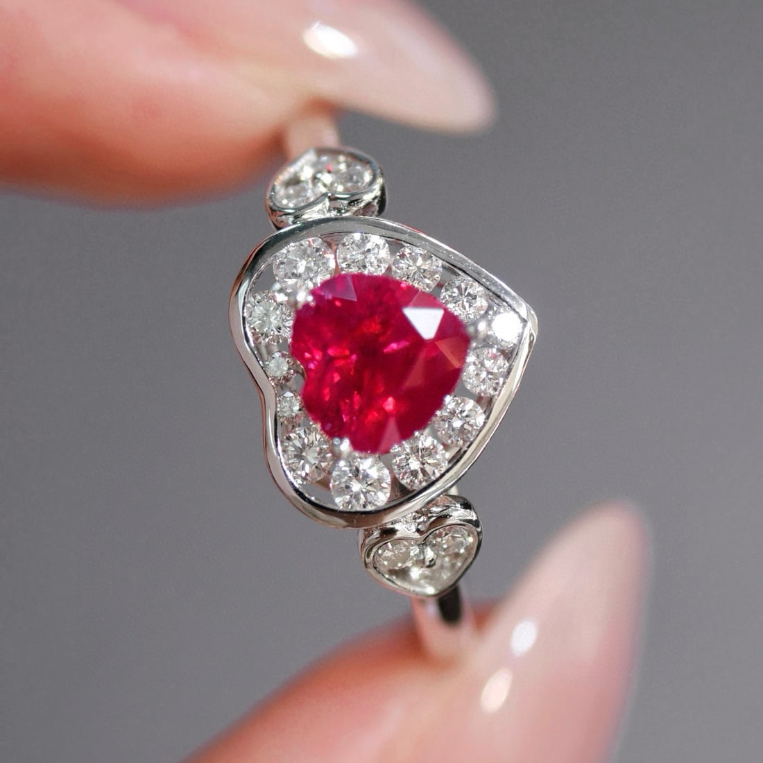 14k Gold 1.51 Ctw Natural Ruby & Diamond Ring - 2