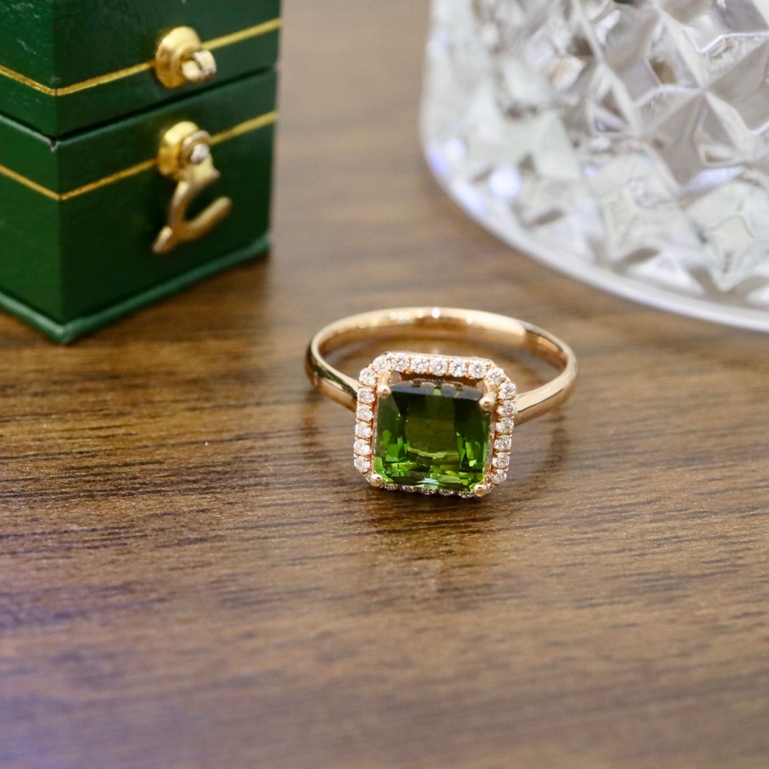 14k Gold 2.61 Ctw Natural Tourmaline & Diamond Ring - 4