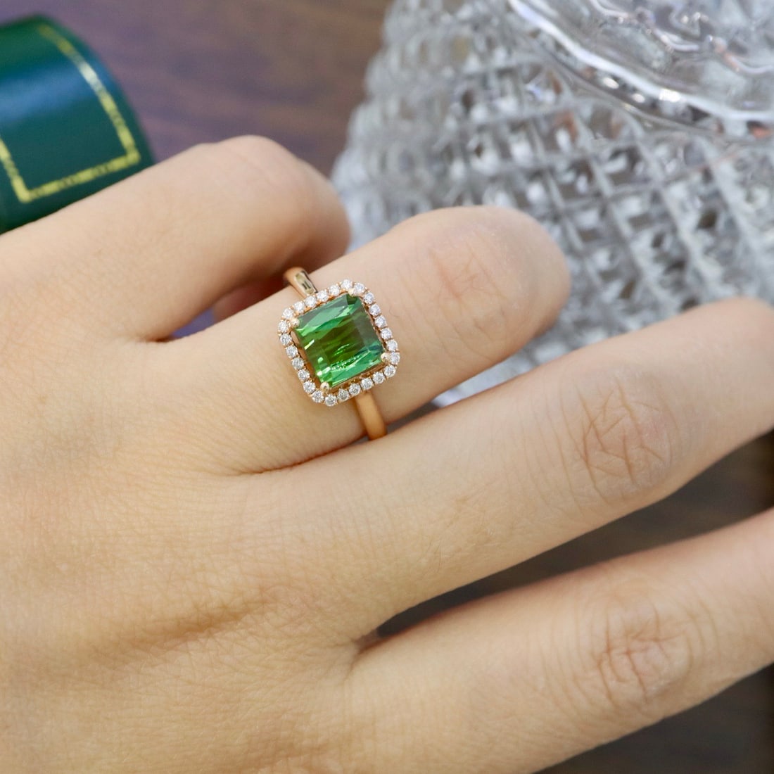 14k Gold 2.61 Ctw Natural Tourmaline & Diamond Ring - 6