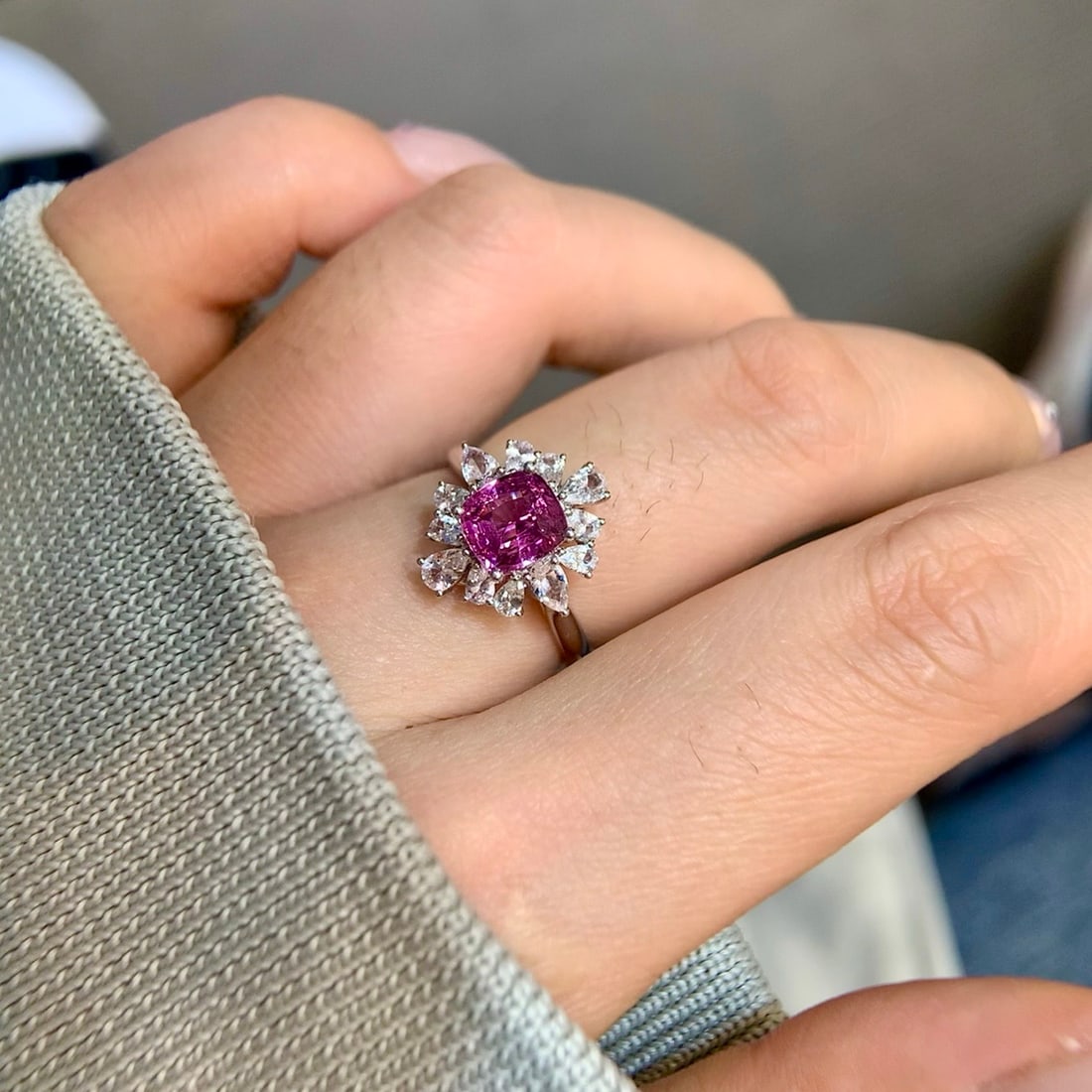 14k Gold 2.70 Ctw Natural Sapphire & Sapphire Ring - 2
