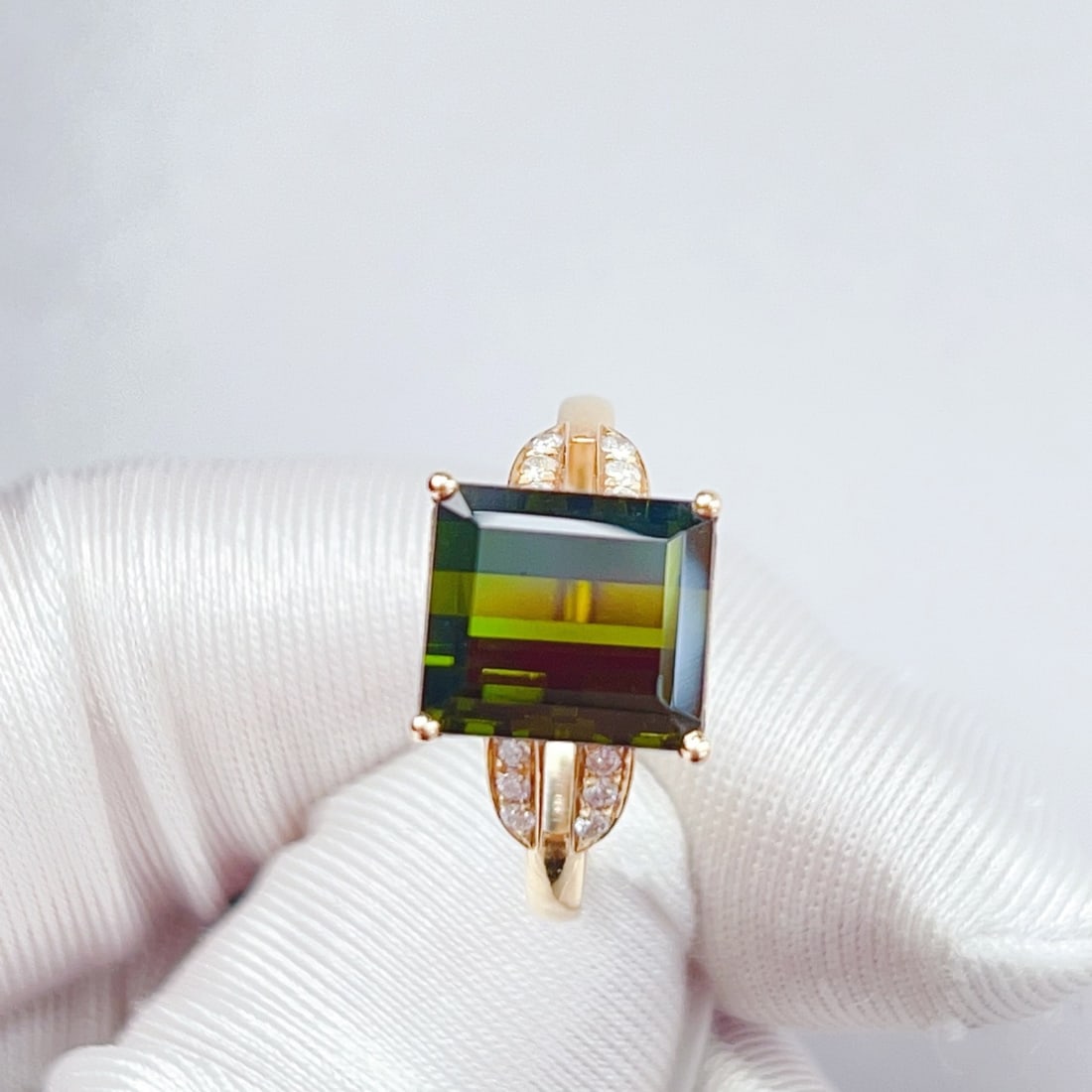 14k Gold 3.87 Ctw Natural Tourmaline & Diamond Ring - 3