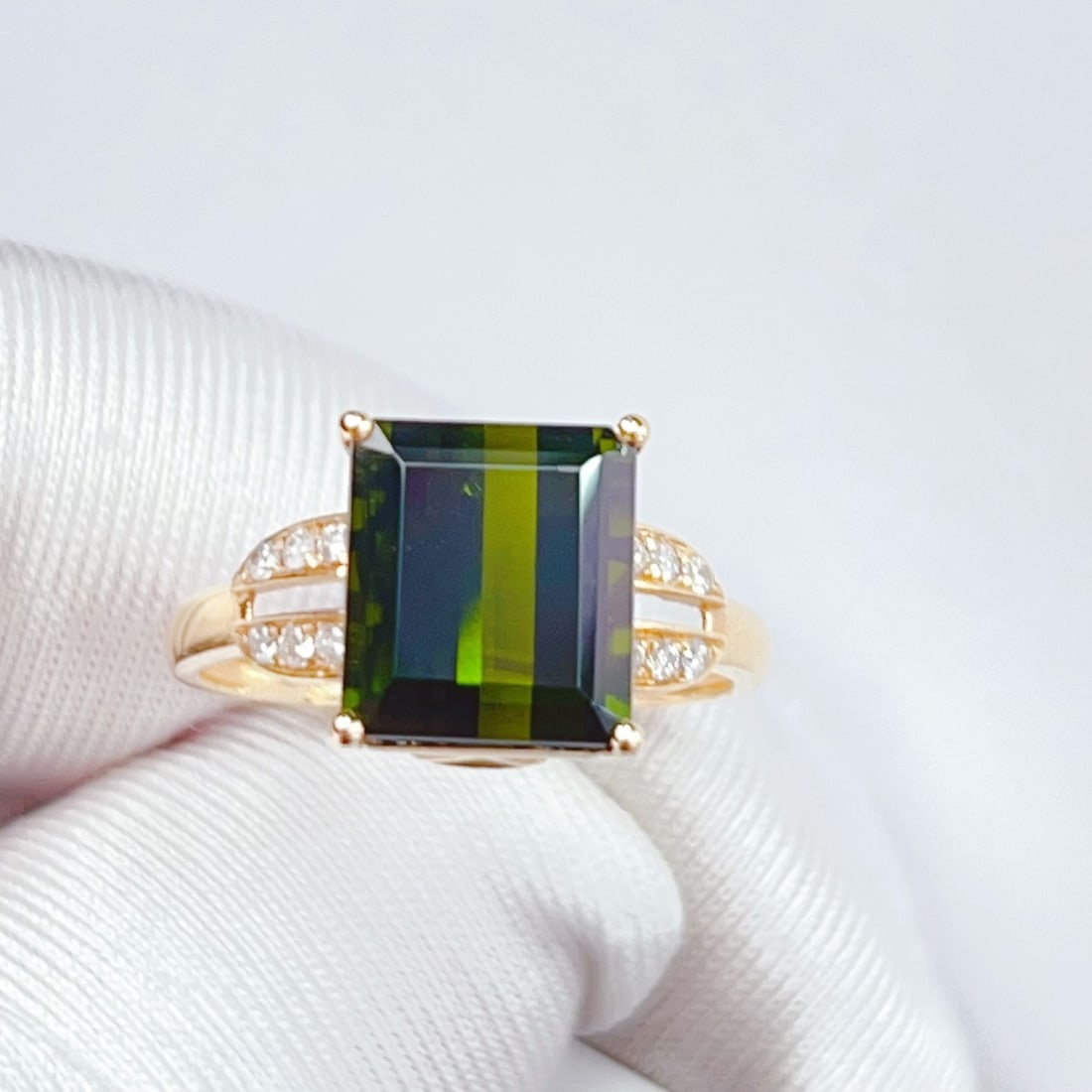 14k Gold 3.87 Ctw Natural Tourmaline & Diamond Ring - 5