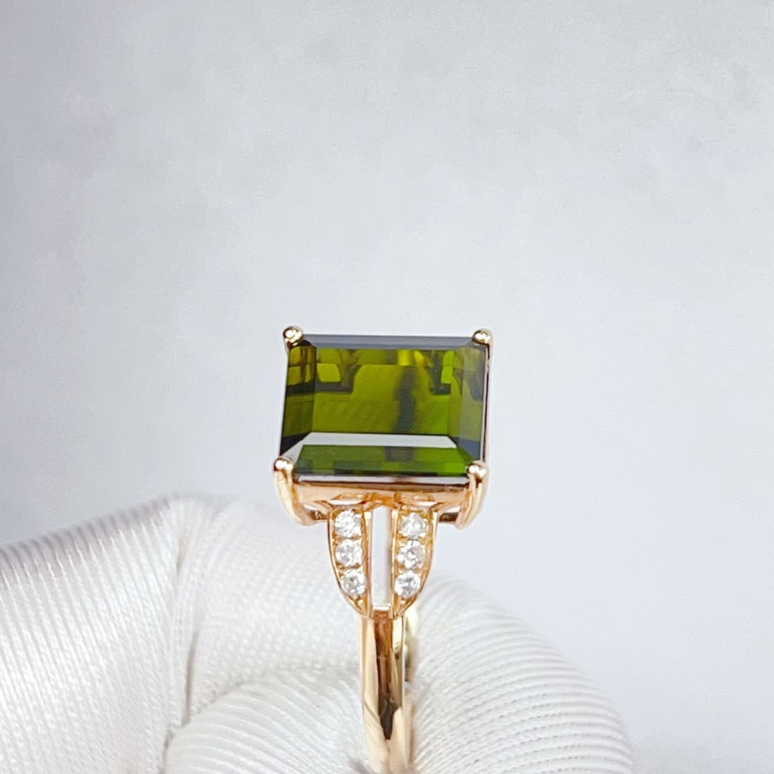 14k Gold 3.87 Ctw Natural Tourmaline & Diamond Ring - 6