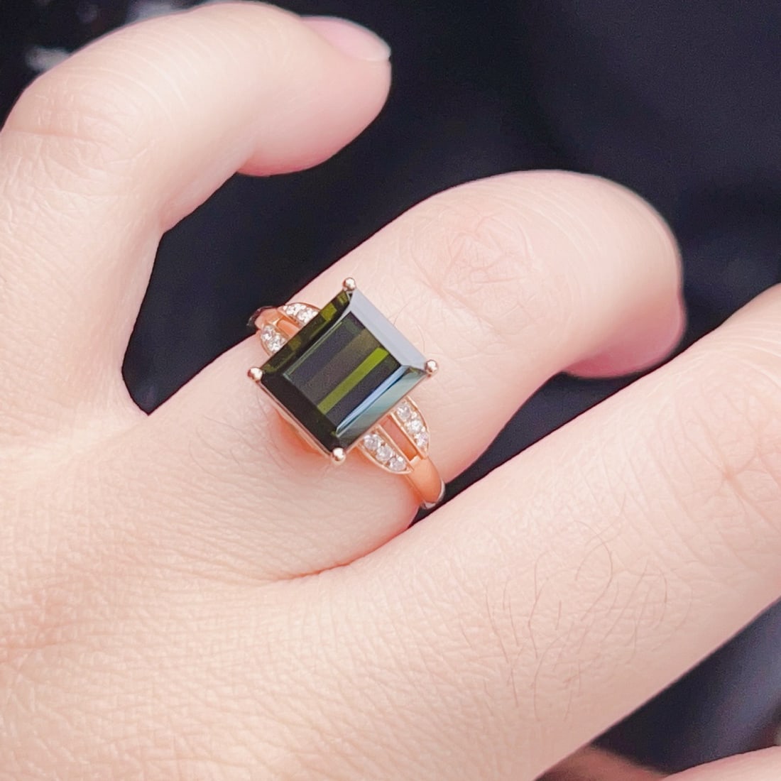 14k Gold 3.87 Ctw Natural Tourmaline & Diamond Ring - 9