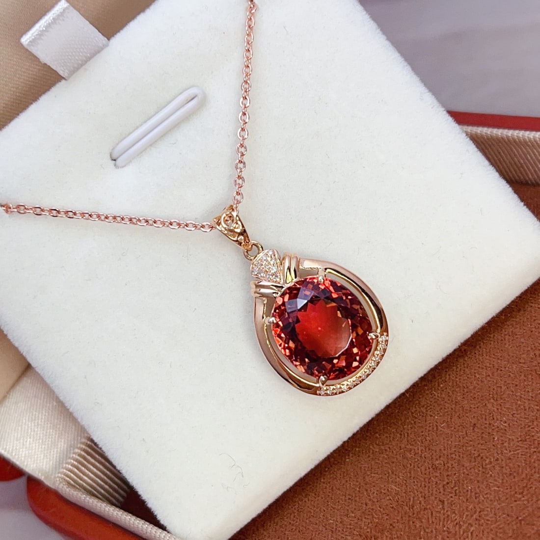 14k Gold 5.00 Ct Natural Tourmaline & Diamond Pendant( Without Chain ) - 6