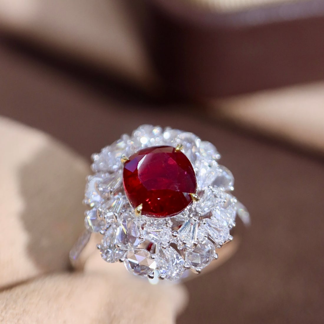 14k Gold 3.56 Ctw Natural Ruby & Diamond Ring - 4
